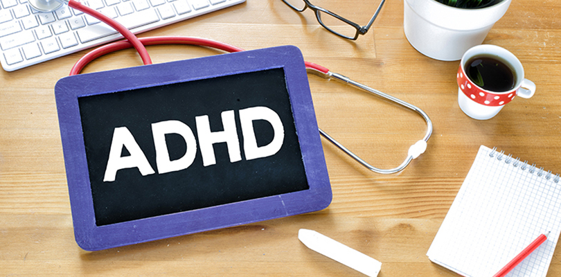 ADHD sign display on doctor's desk