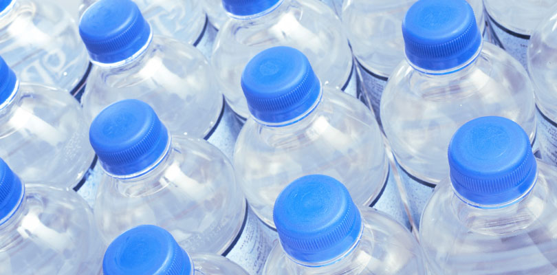 A case of bottled water