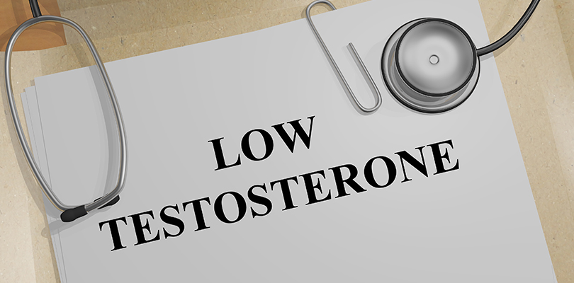 Piece of paper in a medical file that reads 'Low Testosterone'