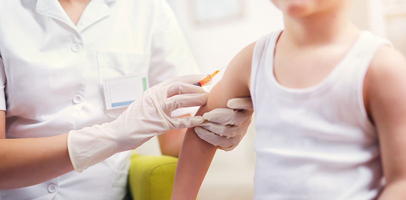 Child receives a vaccination