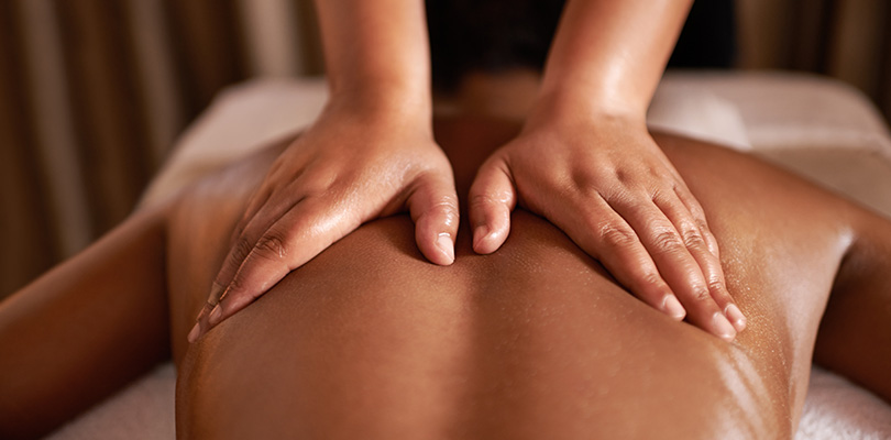 A person is receiving massage therapy