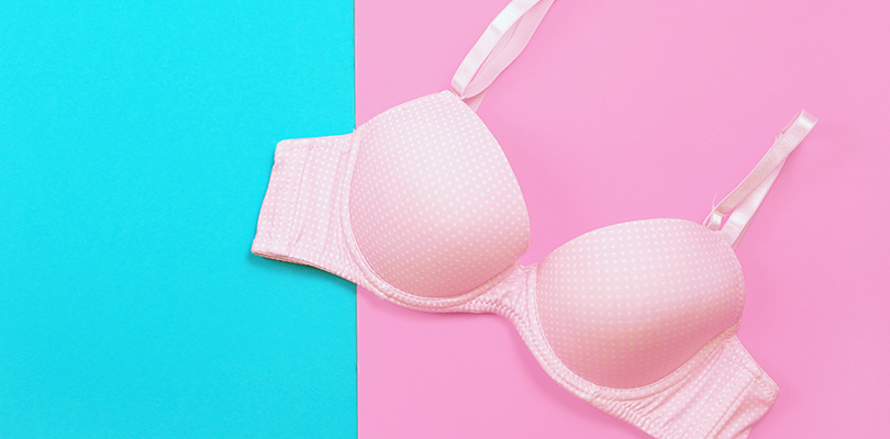 A bra with a colored background