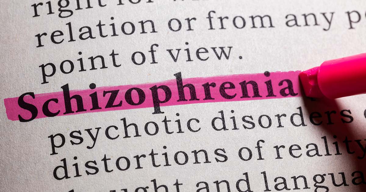 Dictionary definition of the word Schizophrenia.