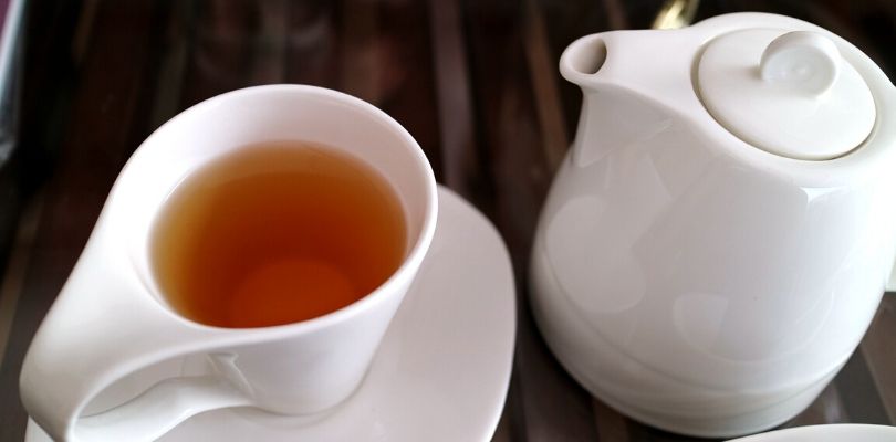 A cup of green tea.